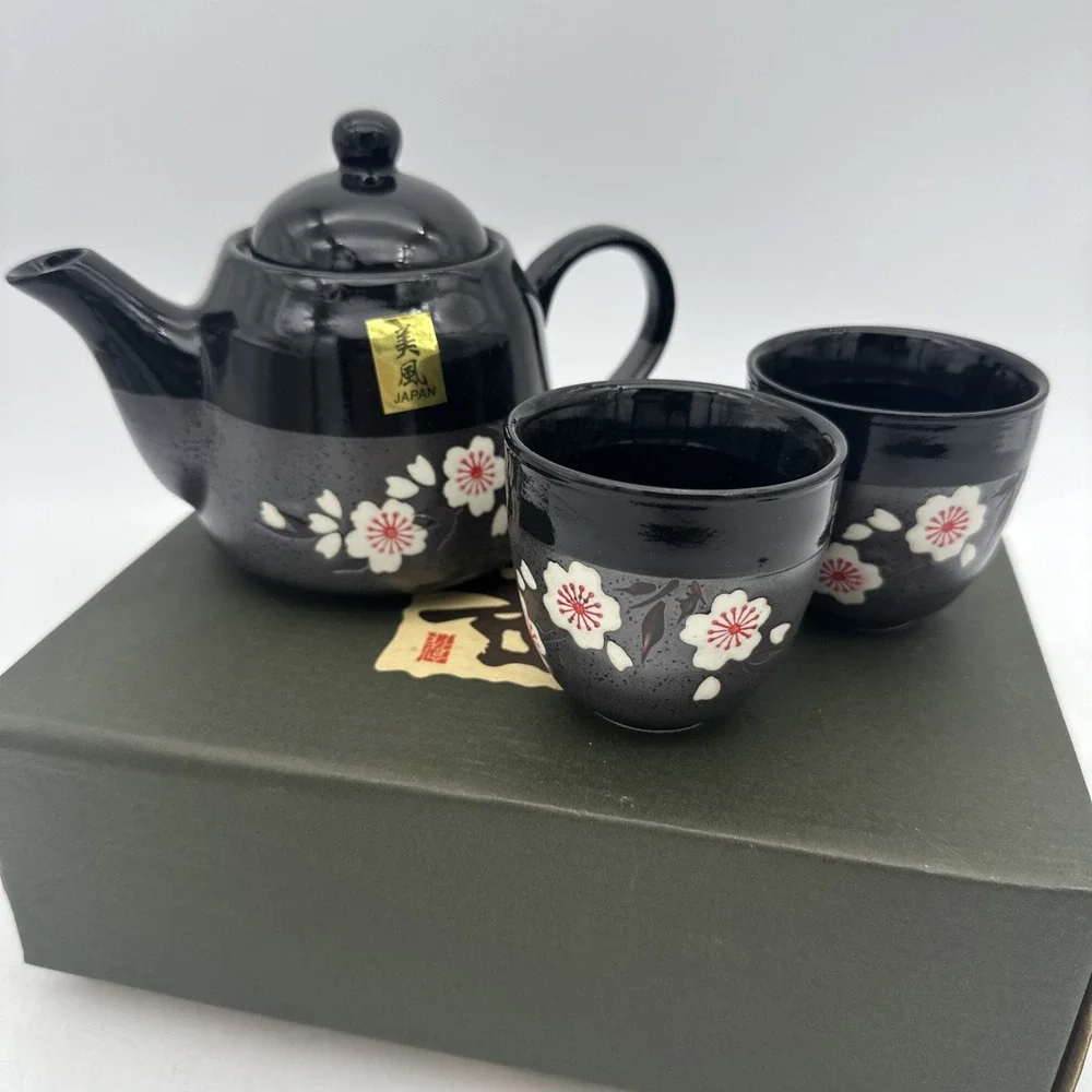 Vntg.‎ 1940's Imari Arita Ware-  Japanese, Cherry Blossoms Ceramic, Tea Set NEW